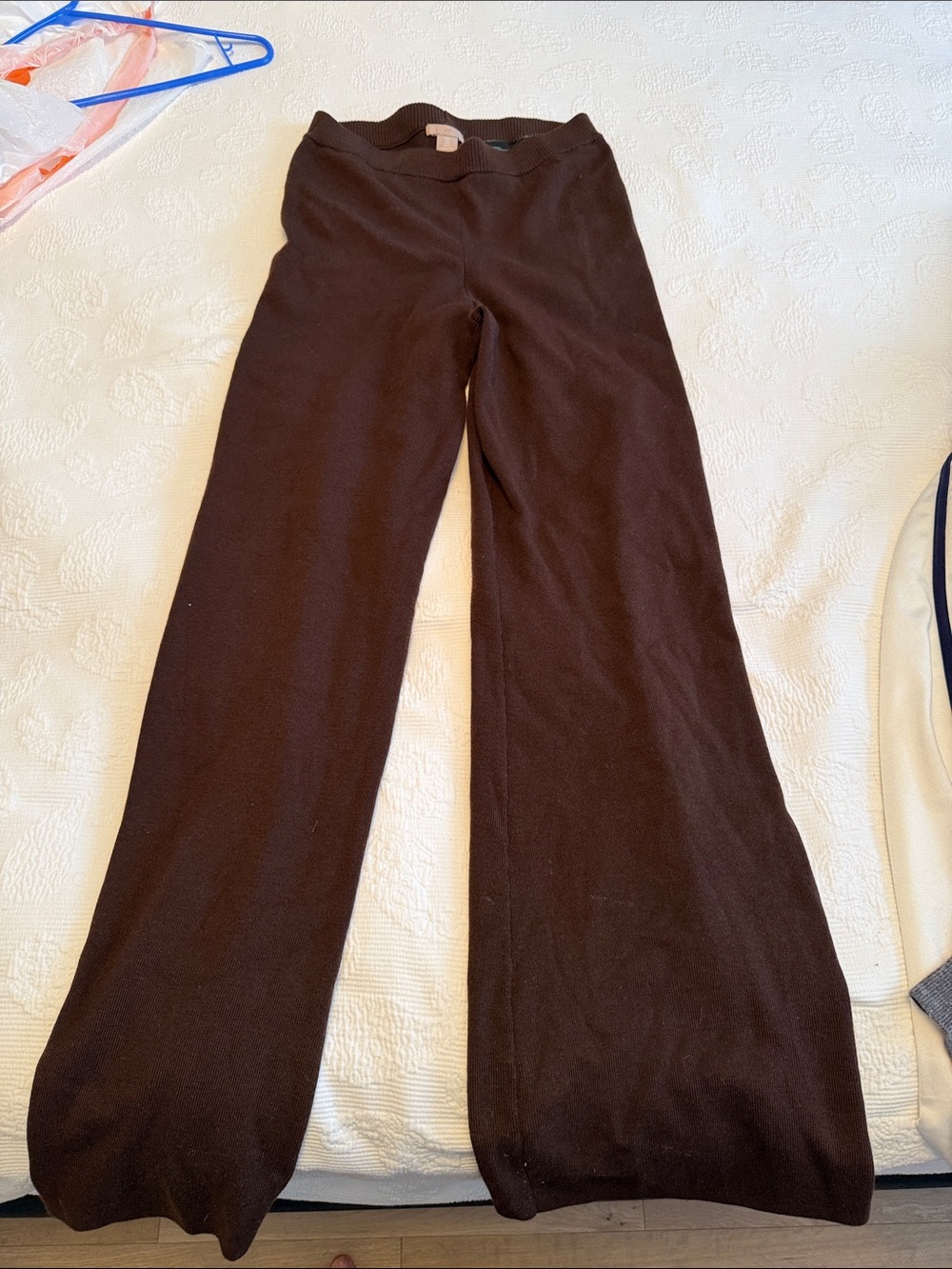 H&M Dark Brown Wide-Leg Knit Sweatpants for Kids